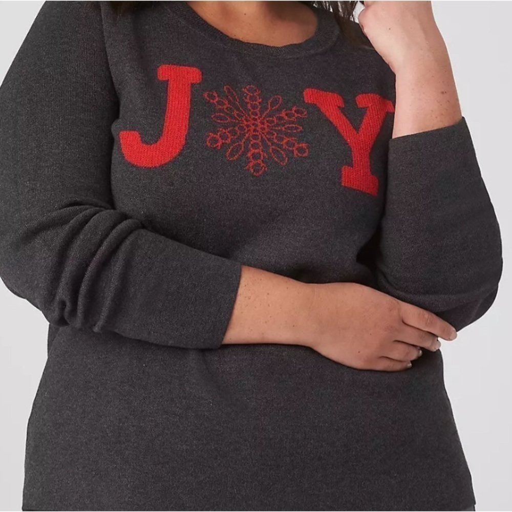 Lane Bryant Classic Long-Sleeve Joy Jacquard Sweater size 14/16